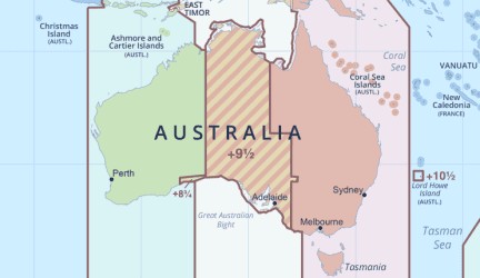 Time zones and time changes in Australia