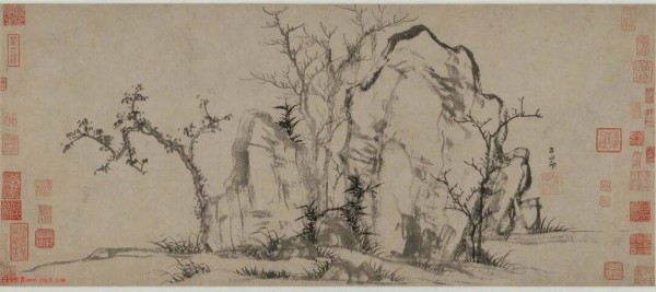 作品欣赏丨赵孟頫行书自题《秀石疏林图》