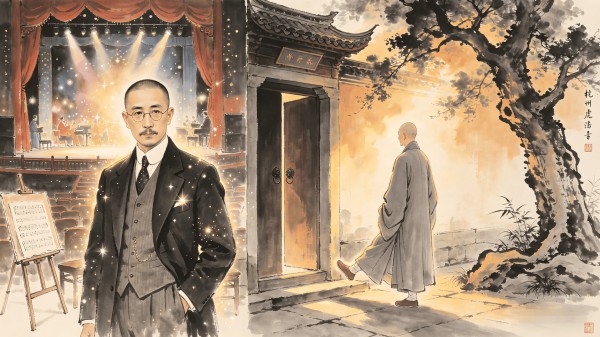 弘一法师李叔同生平简介：一个人如何从世界顶流走向生命觉醒