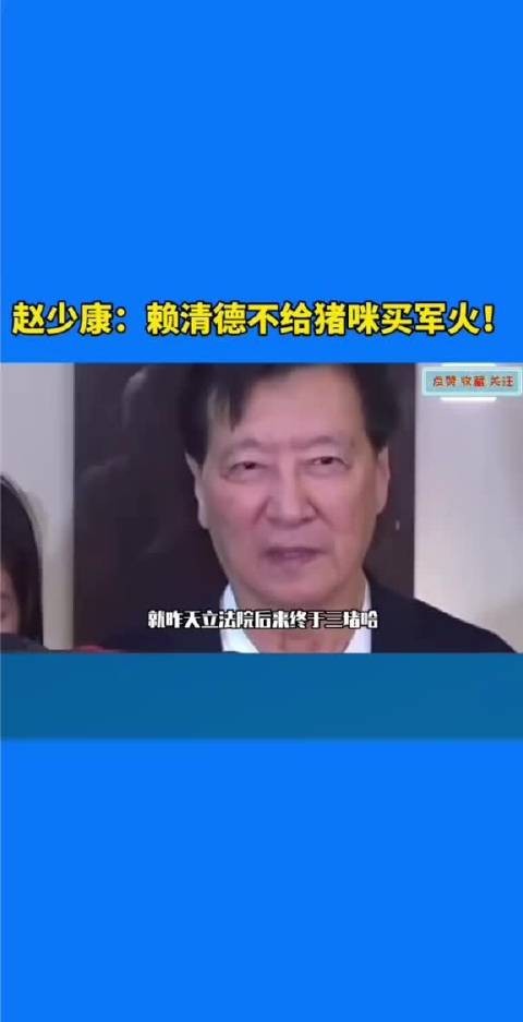 赵少康：赖清德不给猪咪买军火