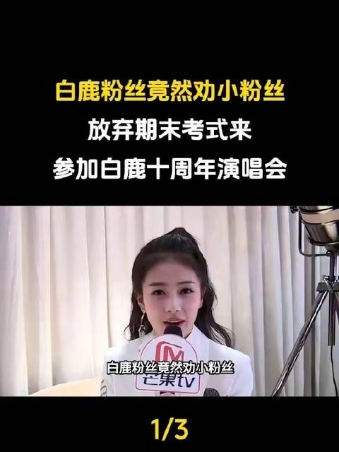 白鹿的追随者竟呼吁年轻粉丝暂别期末考，奔赴白鹿十周年演唱会现场！