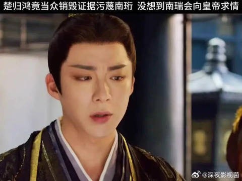 楚归鸿竟当众销毁证据污蔑南珩,没想到南瑞会向皇帝求情