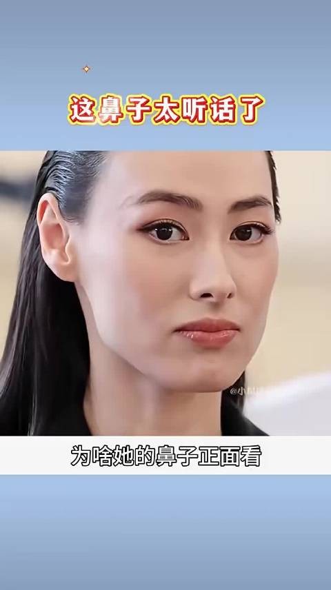 梁洛施的鼻子才是点睛之笔，正看侧看大小都不一样