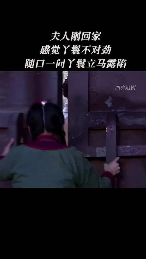 夫人刚回家感觉丫鬟不对劲,随口一问丫鬟立马露馅