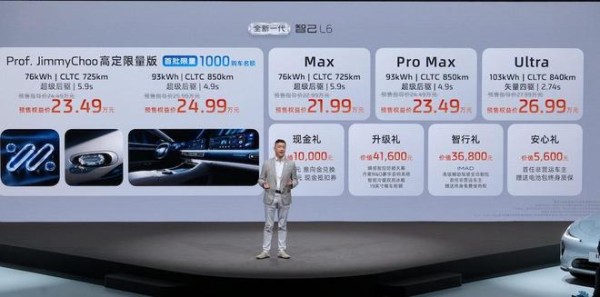 ▲全新一代智己L6预售价格