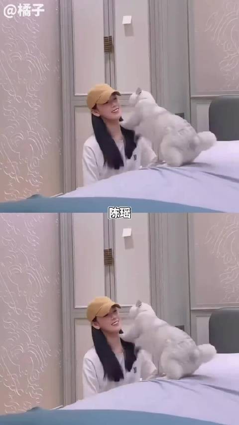 谁不喜欢漂亮温柔的小姐姐呀,就连动物都不例外!陈瑶 我家那闺女