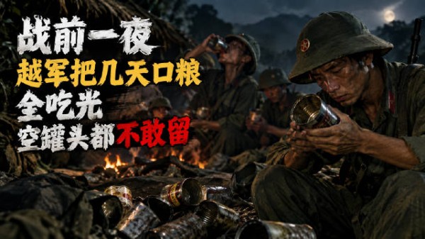 战前一夜，越军把几天口粮全吃光，空罐头都不敢留