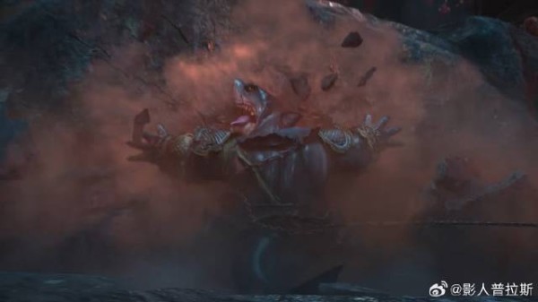 巨鲨与大龙互相嘲讽比拼速度，谁料二人一同卡在石头之上，场面滑稽好笑