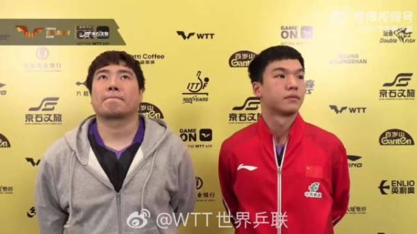 WTT中国大满贯男双1/16决赛，梁靖崑/向鹏3-0战胜埃及组合阿齐兹/埃尔贝阿里…