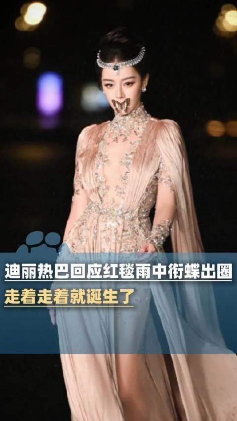 迪丽热巴回应红毯雨中衔蝶出圈：自己正常的工作
