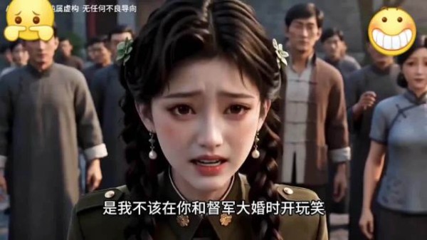 军装女子含泪认错，懊悔在督军大婚时玩笑闯祸，被算计蒙骗，最后狼狈跪倒在地